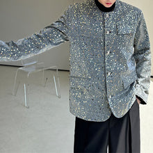 Load image into Gallery viewer, Sequined Padded Shoulder Single-breasted Jacket
