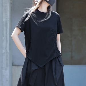 Asymmetric Slit Casual T-shirt