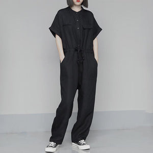 Black Vintage Cargo Jumpsuit