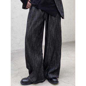 High Waist Straight Denim Wide Leg Pants