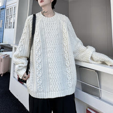 Load image into Gallery viewer, Cable Beaded Loose Knitted Thick Sweater
