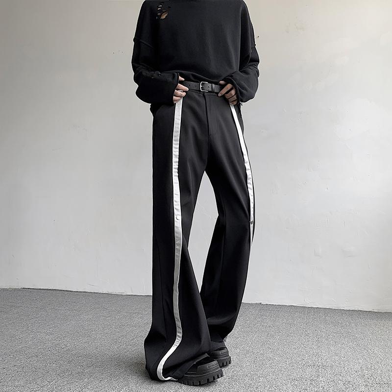 Three-dimensional Line Metal Button Casual Bootcut Pants