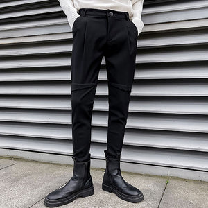 Dark Black Slim Pencil Pants