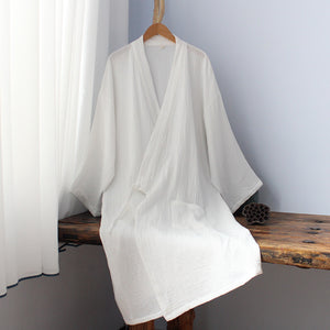 Cotton Double Layer Gauze Long Home Zen Clothes