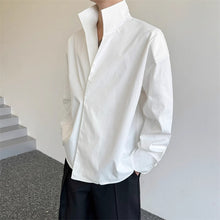 Load image into Gallery viewer, Stand Collar Wide Solid Color Long Sleeve Shirt
