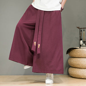 Loose Casual Strappy Straight Trousers