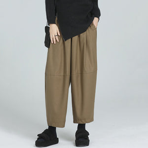 Loose High-waisted Casual Lantern Cropped Pants