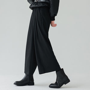 Draped High-rise Straight Trousers