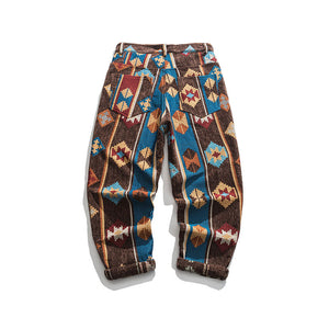 Street Ethnic Jacquard Casual Pants