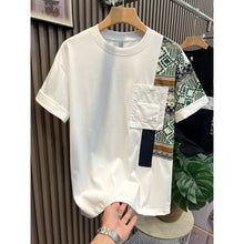 Load image into Gallery viewer, Patchwork Pattern Round Neck T-shirt
