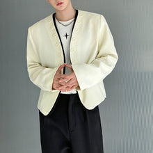 Load image into Gallery viewer, Collarless Colorblock Multi-button Casual Jacket
