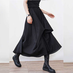 High Waist Irregular Pleated Skirt