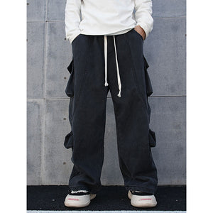 Three-dimensional Multi-pocket Loose Bootcut Casual Overalls