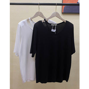 Thin Ice Silk Hollow T-shirt Top