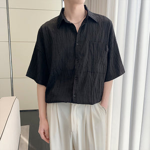 Summer Pleated Three-quarter Sleeve Shirt