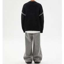 Load image into Gallery viewer, Irregular Black Knitted Twist Sweater
