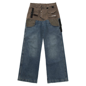 Multi-pocket Paneled Work Jeans