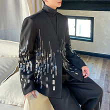 Load image into Gallery viewer, Embroidered Sequined Large V-Neck Suit Jacket Straight-Leg Trousers Two-Piece Set
