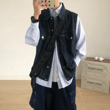 Load image into Gallery viewer, Multi-pocket Japanese Workwear Denim Vest
