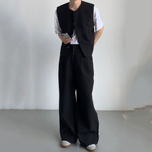 Load image into Gallery viewer, Simple Vest Wide-leg Pants Suit
