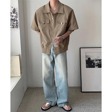 Load image into Gallery viewer, Cropped Shoulder Pads Short Sleeve Cargo Shirts
