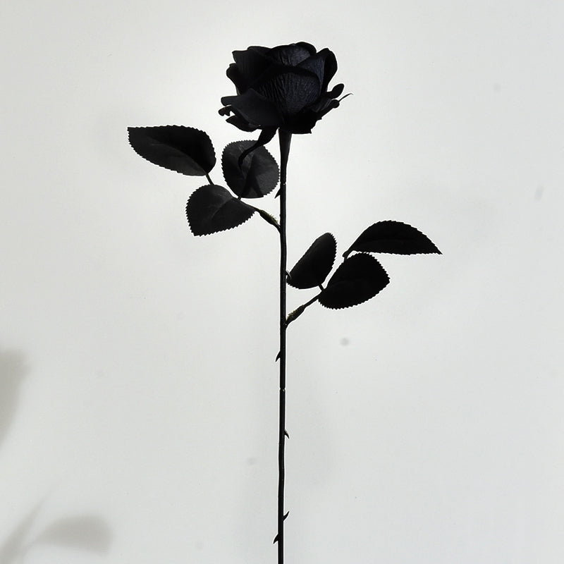 Gothic Black Fake Dried Rose Bouquet