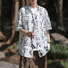 Load image into Gallery viewer, Ink Printed Loose Quarter Sleeve Shirt
