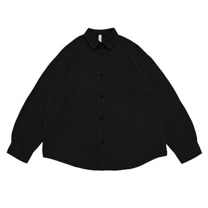 Japanese Retro Washed Cotton Loose Shirt