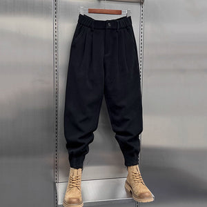 Winter Zippered Woolen Casual Trousers