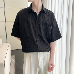 Summer Pleated Three-quarter Sleeve Shirt