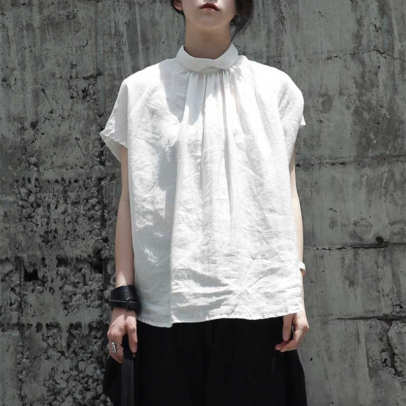 Loose Pleated Short Sleeve T-Shirt