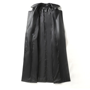 Winter Mid-length Leather Trench Coat