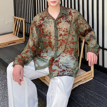 Load image into Gallery viewer, Floral Mesh Lapel Shirt
