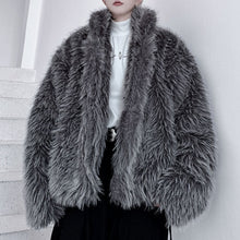 Load image into Gallery viewer, Stand Collar Buttoned Cotton Artificial Fur Short Coat
