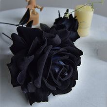 Load image into Gallery viewer, Gothic Black Fake Dried Rose Bouquet
