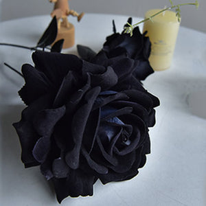 Gothic Black Fake Dried Rose Bouquet