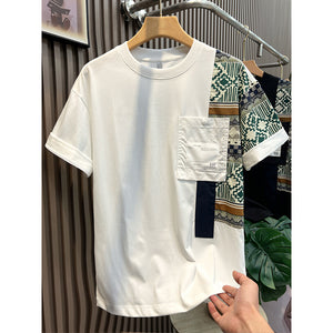 Patchwork Pattern Round Neck T-shirt