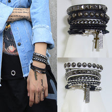 Load image into Gallery viewer, Punk Rivet Hip Hop Bracelet Chain
