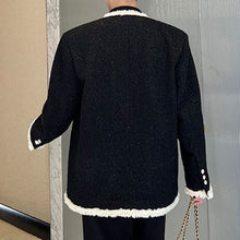 Load image into Gallery viewer, Raw Edge Contrast Wool Slub Jacket
