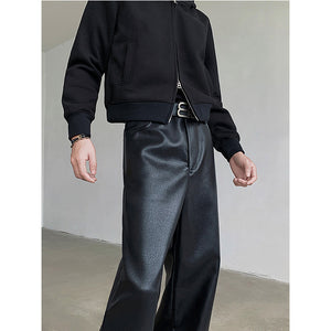 Retro PU Leather Casual Slim Leather Pants