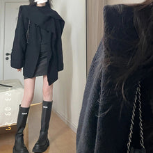 Load image into Gallery viewer, Black Loose Cape Shawl Sweater
