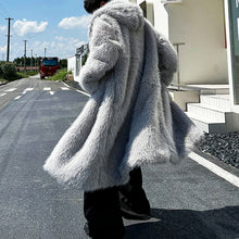 Load image into Gallery viewer, Winter Plush Warm Artificial Fur Mid-length Coat
