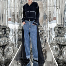 Load image into Gallery viewer, Contrast Color Denim Wide Leg Pants
