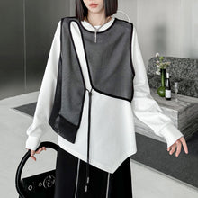 Load image into Gallery viewer, Round Neck Irregular Mesh Shirt
