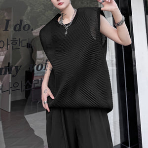 Hollow Round Neck Casual Vest