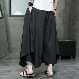 Ice Silk Wide-leg Irregular Culottes