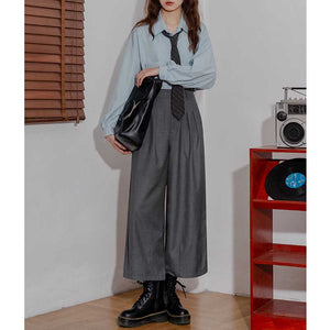 Retro Suit Wide-Leg High Waist Pants