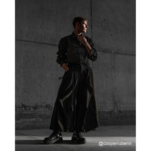 Load image into Gallery viewer, Spliced Wide-leg Loose Black Casual Trousers
