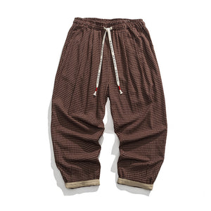 Plaid Casual Harem Straight Pants