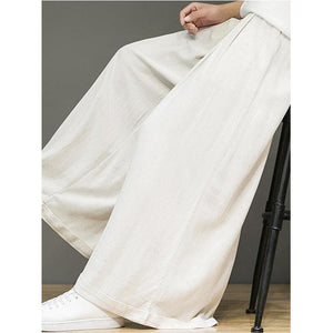 Cotton And Linen Casual Straight Pants